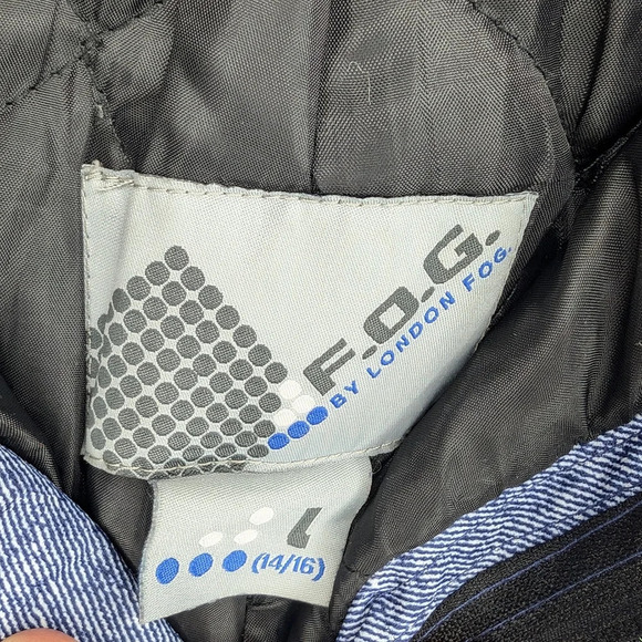 London by London Fog Kids Blue Denim Printed Snow Pants Girl Large 12/16 - Picture 3 of 8